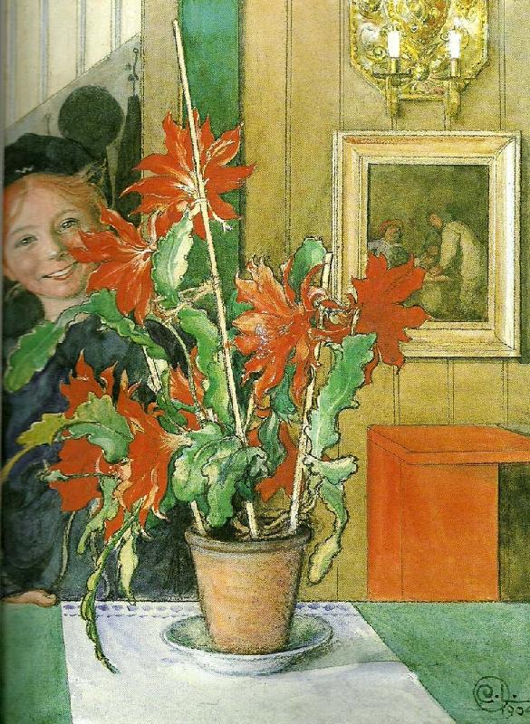 Carl Larsson britas kaktus-skrattet oil painting image